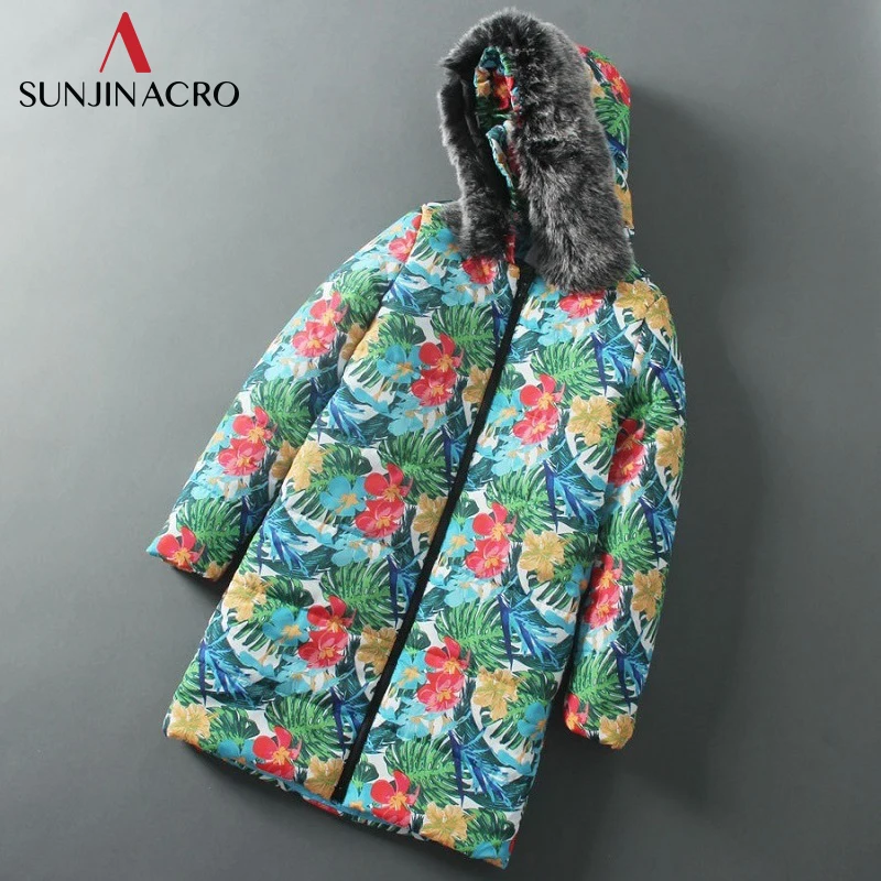 SUNJINACRO Bohemian толстые теплые ватные подкладочные парки с капюшоном женские зимние