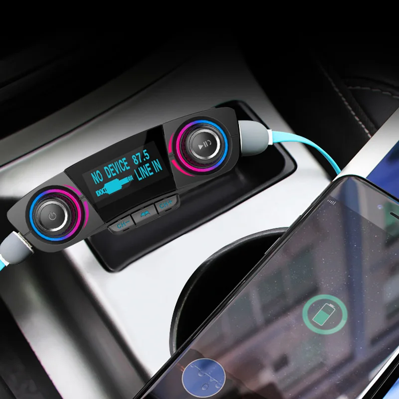 TOSPRA FM передатчик Aux Bluetooth Handsfree автомобильный комплект аудио mp3 плеер с умным