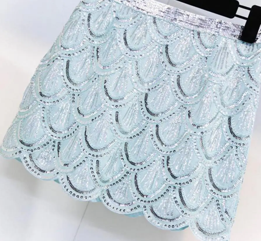 

women beading tassel skirts lady slim package hip Sequin skirt/bead A skirt D030