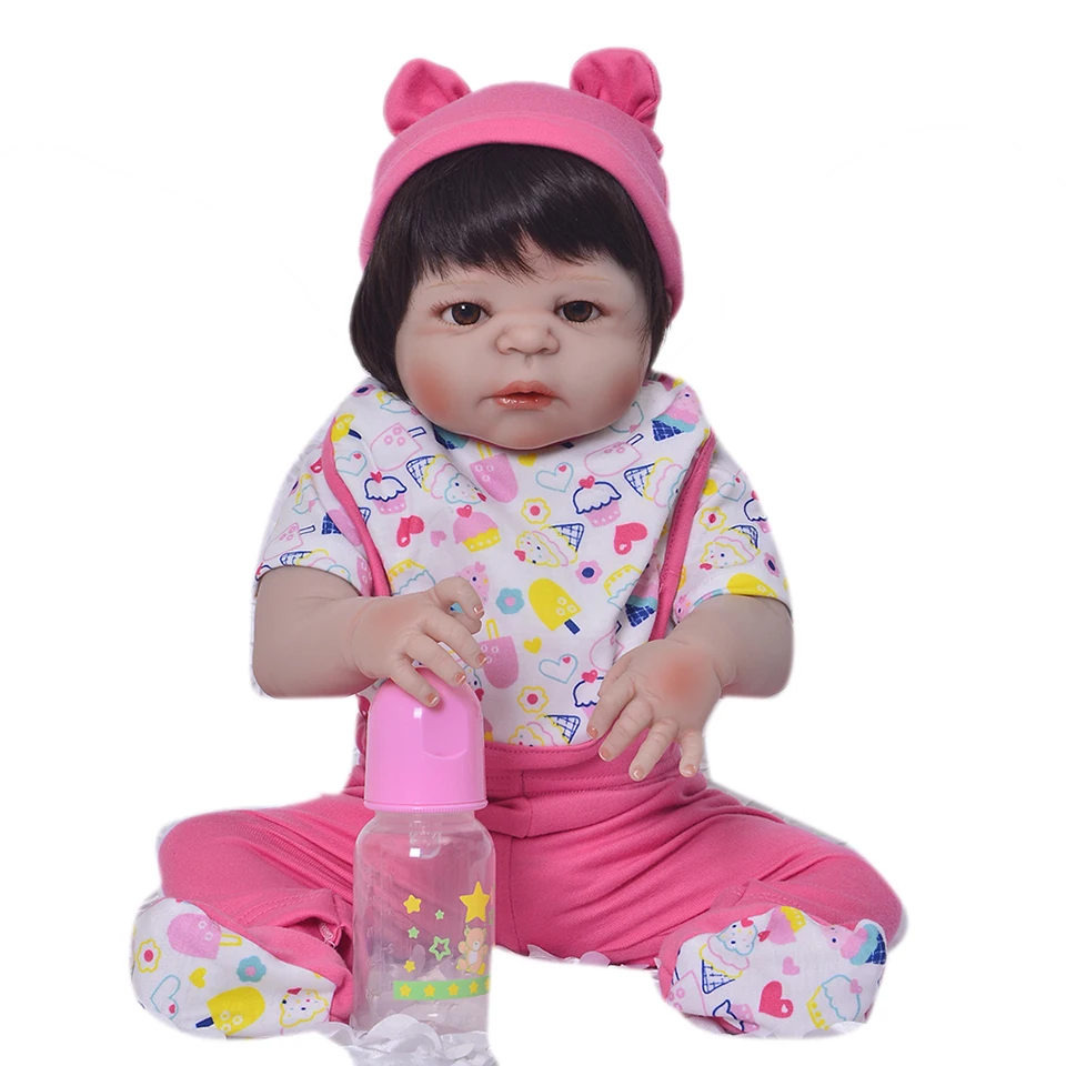 Lovely Style 23' 57 cm Reborn Baby Girl Full Silicone Body Dolls Realistic Kids Playmates Toys Birthday Gifts | Игрушки и хобби