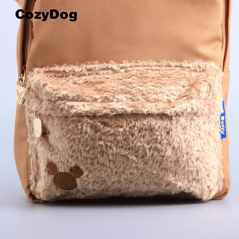 

High Quality Pink Shelliemay & Duffy Bear Canvas Soft Plush Backpack with Bowknot Kawaii Duffy Bear Women Schoolbag for Girls