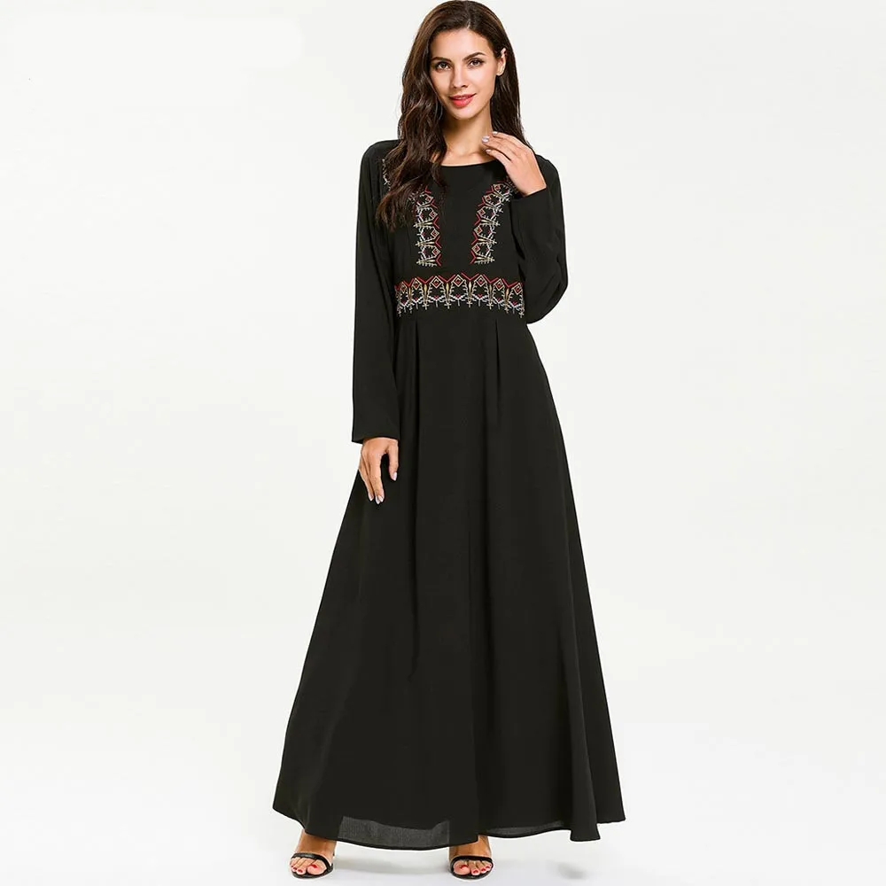 Платье женское черное мусульманское свободный Абая Арабская 3XL 4xL