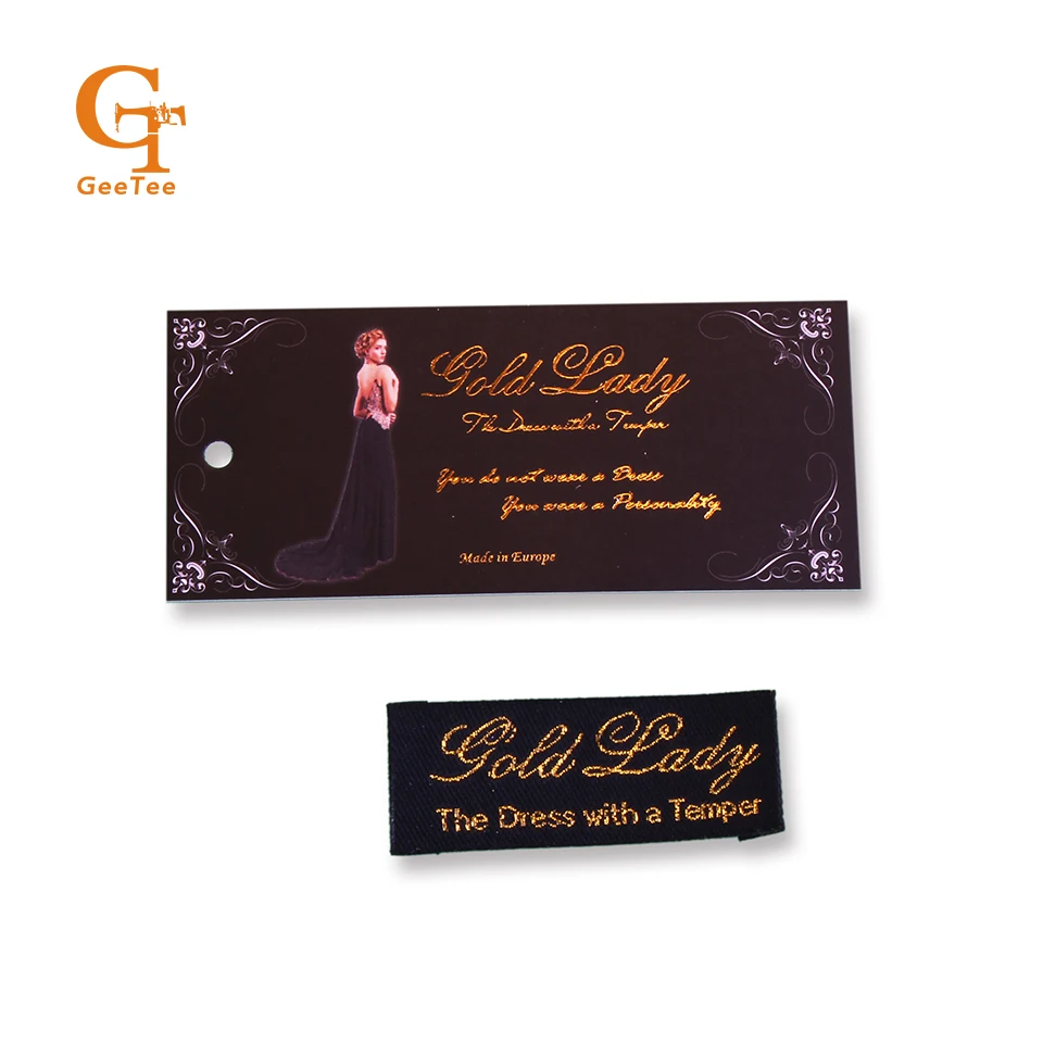 Тканые этикетки и бумажные ценники с логотипом на заказ 1000 комплектов сумки