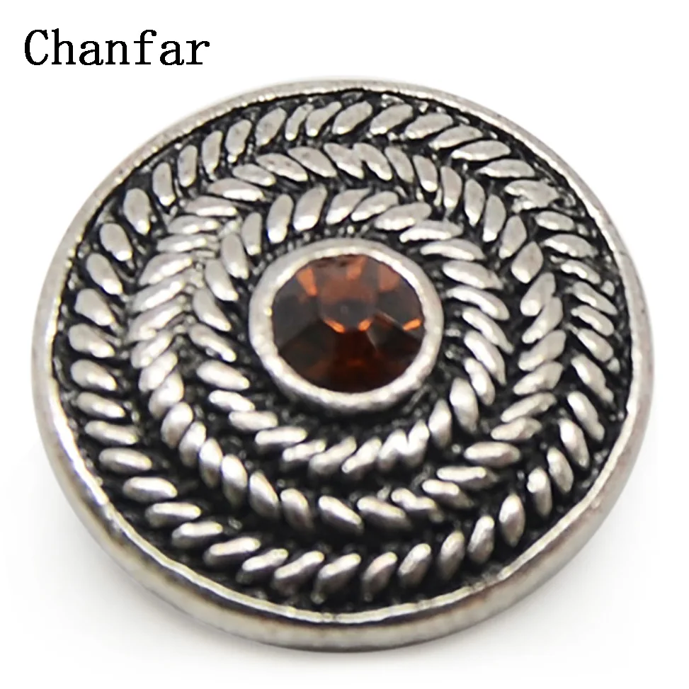 

Colorful Rhinestone Styles 18mm Metal Snap Button Charm For Leather Snaps Jewelry