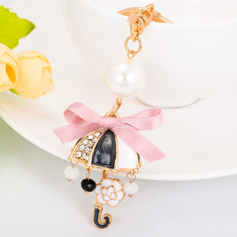 Модная женская сумка EASYA с жемчугом милый цветочный зонтик брелок красивый