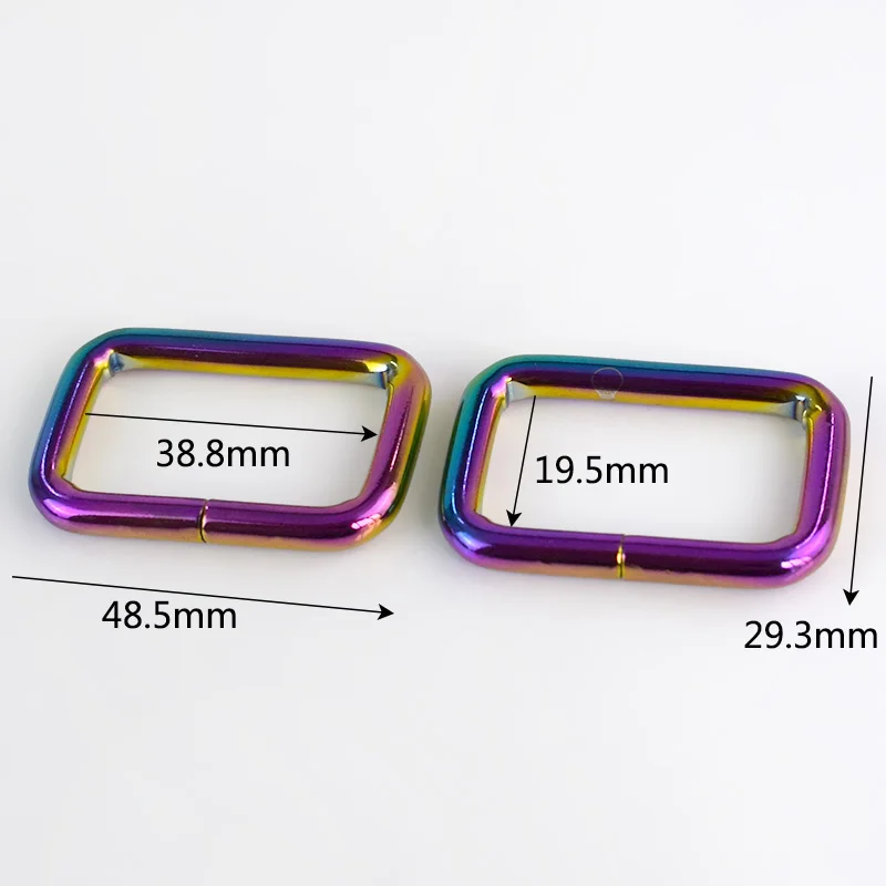 39mm Meetee, комплект из 4 предметов 26/33/38 мм металлический квадратный d-образным кольцом регулировки веб-ремень с пряжкой застежка для сумки повесить крюк DIY Чемодан аппаратных аксессуаров BF228 - Цвет: 39mm