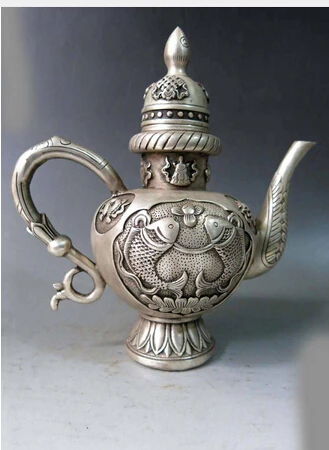 Медь Латунь КИТАЙСКИЙ ремесла украшения Азиатских 9 &quotКитай серебро резные