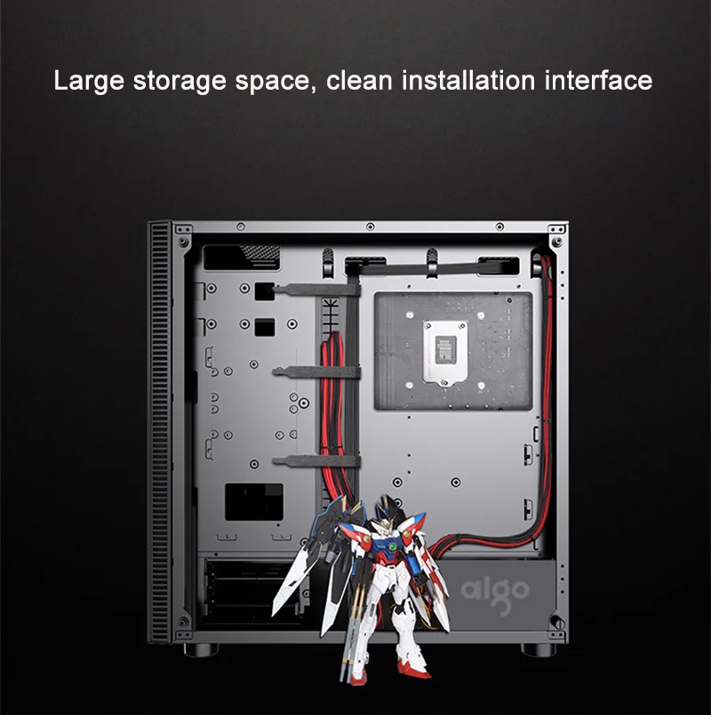 Aigo настольный компьютерный игровой чехол Mid-Tower ATX игровой ПК компьютерный корпус чехол из закаленного стекла компьютерный чехол s с 4 шт. rgb-вентилятором