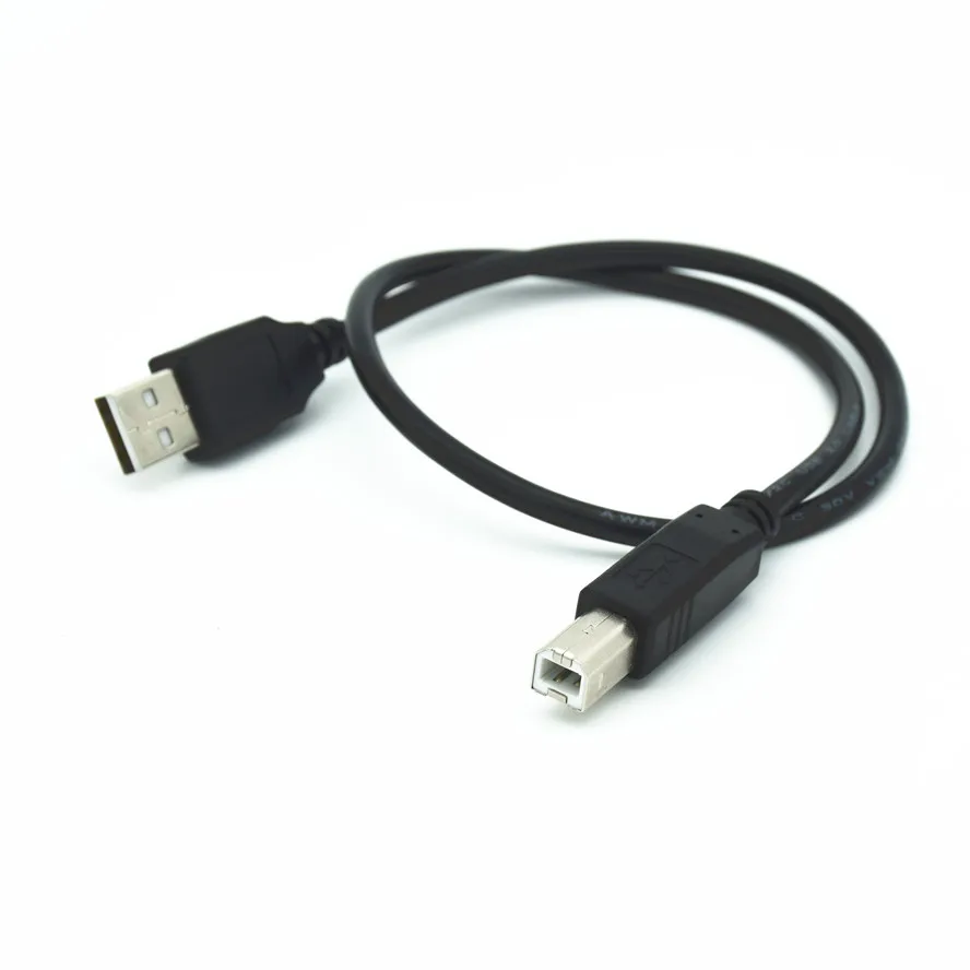 Кабель для принтера USB 2 0 типа А папа к Type B фольга + плетеная (внутри) ПВХ