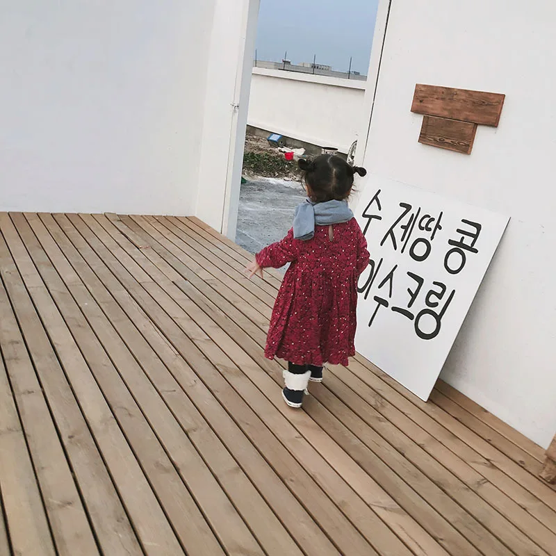 Зимняя одежда для маленьких девочек 2, 3, 4, 5, 6 лет, вельветовое модное платье с длинными рукавами и цветочным принтом теплая одежда для маленьких детей, Новинка