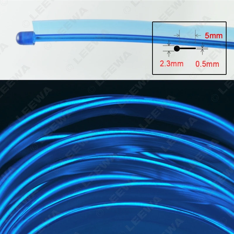 Гибкая светящаяся лента EL Neon Lighting 5 м с плавником для украшения автомобиля #