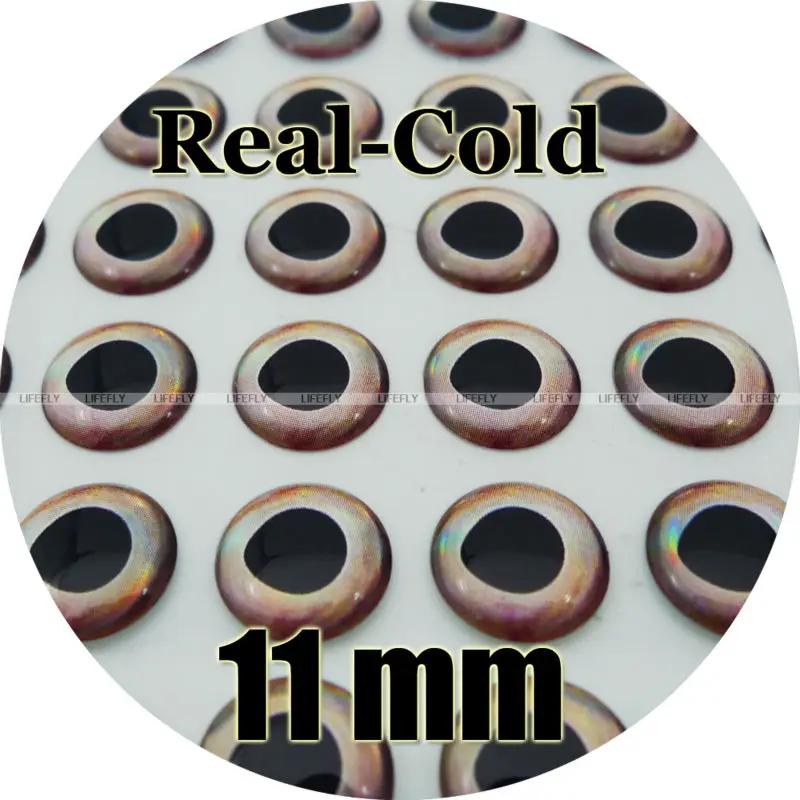 

11mm 3D Real.Cold / Wholesale 250 Soft Molded 3D Holographic Fish Eyes, Fly Tying, Jig, Lure, Fishing, Craft