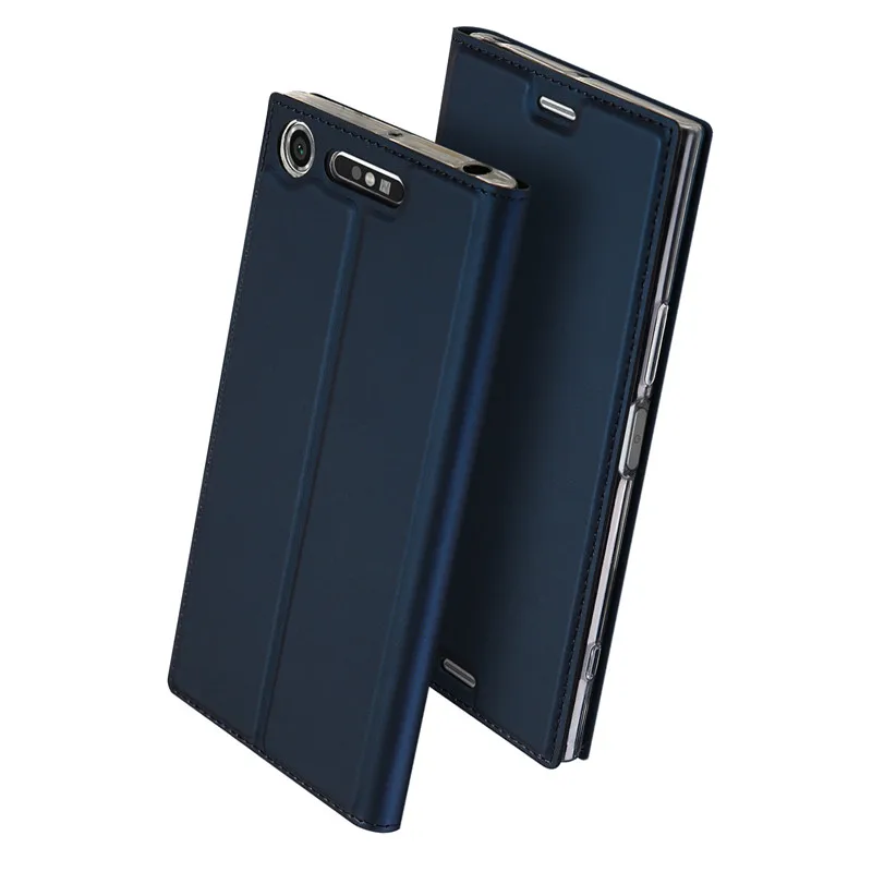 Синий DUX DUCIS кожаный чехол для sony Xperia XZ1 Funda роскошный флип стенд держатель карты бумажник чехол для sony XZ1 Футляр для телефона Hoesje - Цвет: Синий
