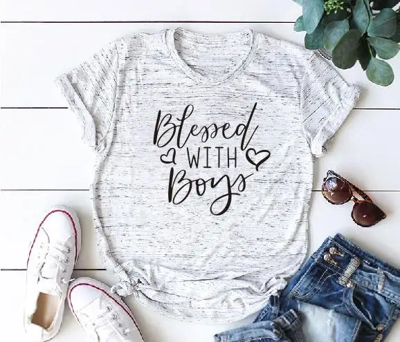 PADDY DESIGN Blessed/футболка для мальчиков Топ для мамы и мальчика, Женская Повседневная футболка с коротким рукавом, графический стакан, женские топы, футболка Прямая поставка