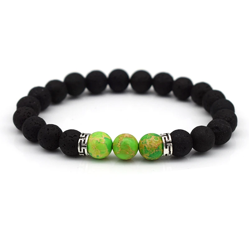 Новая Мода Уникальный Черного Вулканического Камня Ювелирные Изделия Зеленый