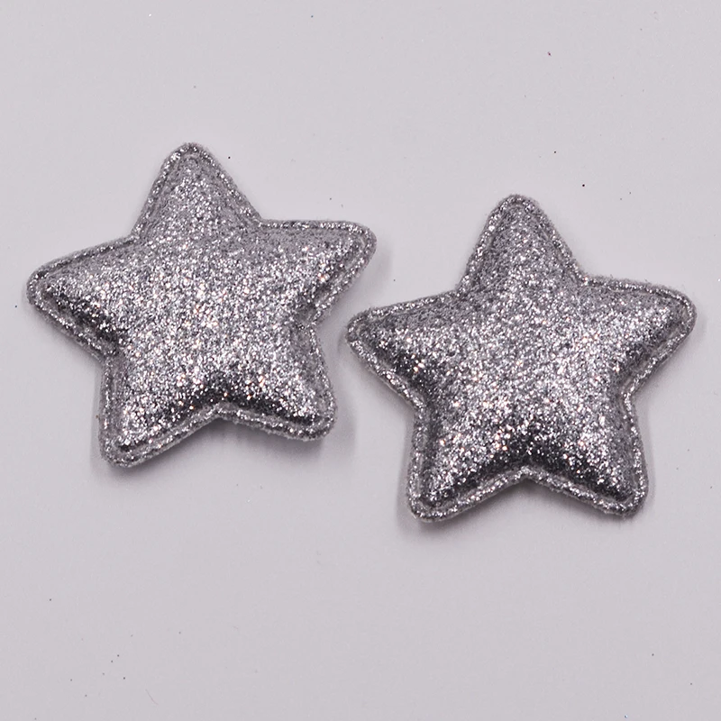 silver 30 шт. 4,8 см Gliter Star мягкие аппликации для головных уборов аксессуары аппликация и Одежда Швейные декоративные нашивки - Цвет: silver
