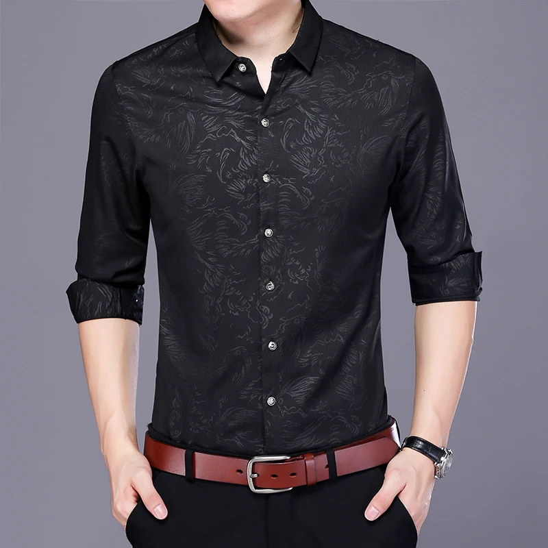 Men Long Sleeve Dress Shirt 2018 Brand New Casual Fashion Designer High Quality Male Clothing Fit Business Shirts 4XL | Мужская одежда