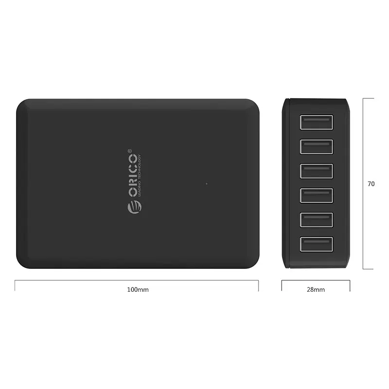 ORICO 6 портов 5V2.4A 50 Вт макс. выход настольное умное USB зарядное устройство мобильный