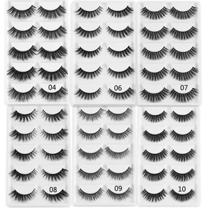 Накладные 3D ресницы из норкового меха, 5 пар, пушистые Накладные ресницы с перекрещивающимся крестом, наращивание натуральных длинных ресниц, макияж для глаз, инструмент для наращивания