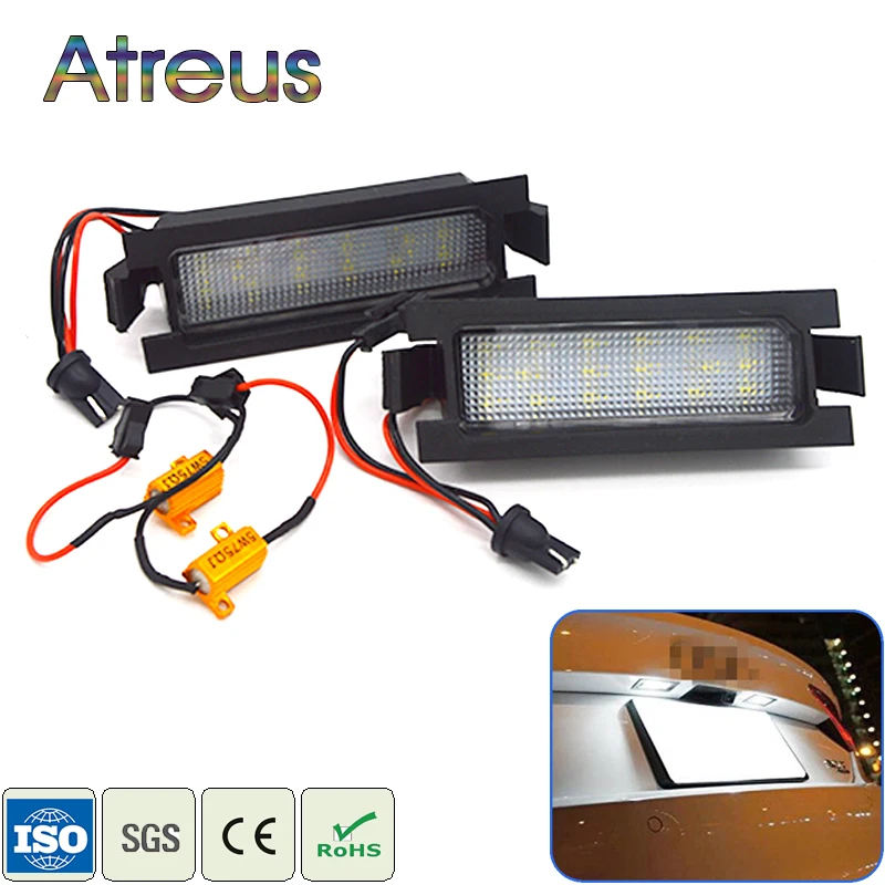 Atreus Автомобильный светодиодный номерной знак 12 В с Canbus Белый 18 SMD лампа Стайлинг