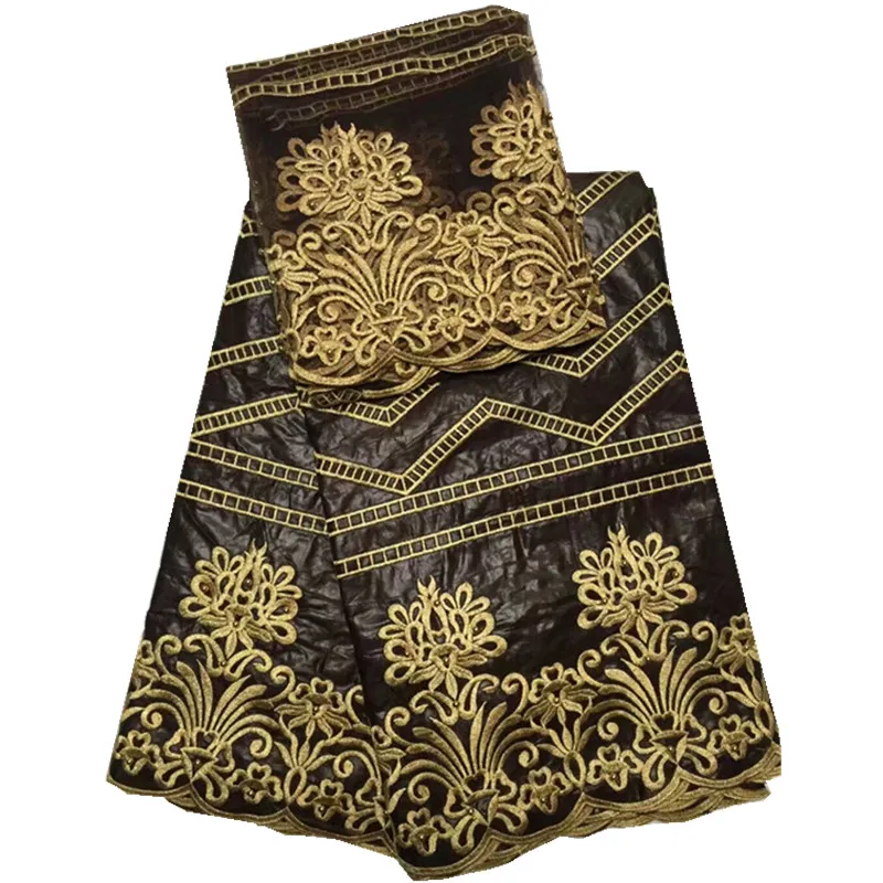 African lace fabric Embroidered Tulle Lace For Nigerian Bazin Riche Fabric Sewing Dress in white WKS50-45 | Дом и сад