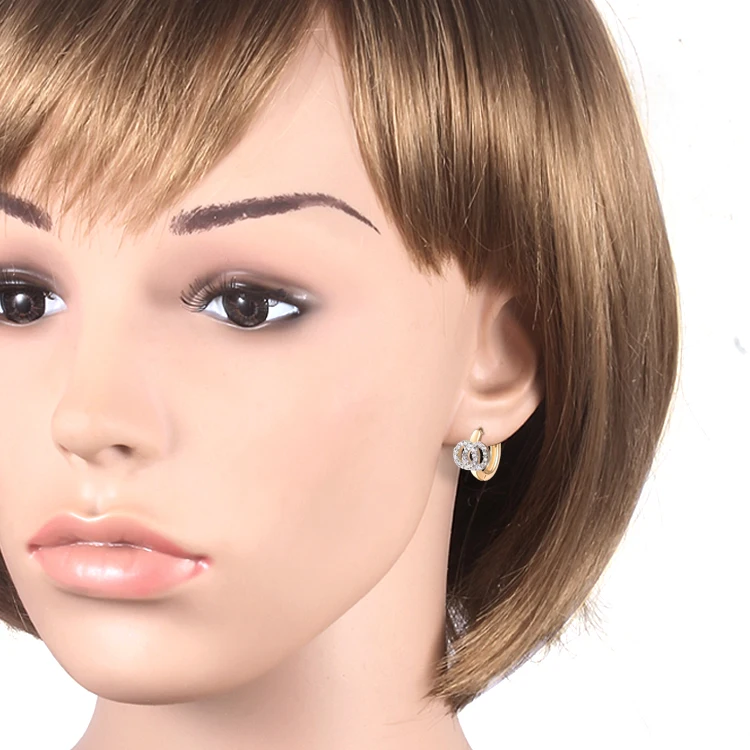 Золотой цвет CC серьги-кольца для женщин Bijoux Brincos Кристалл Cz кубические циркониевые серьги Модные 20E18K-45