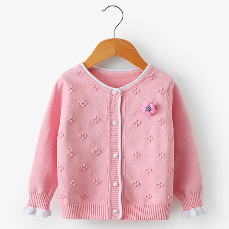 Свитер с длинными рукавами для девочек весенний вязаный свитер маленьких От 2 до 6