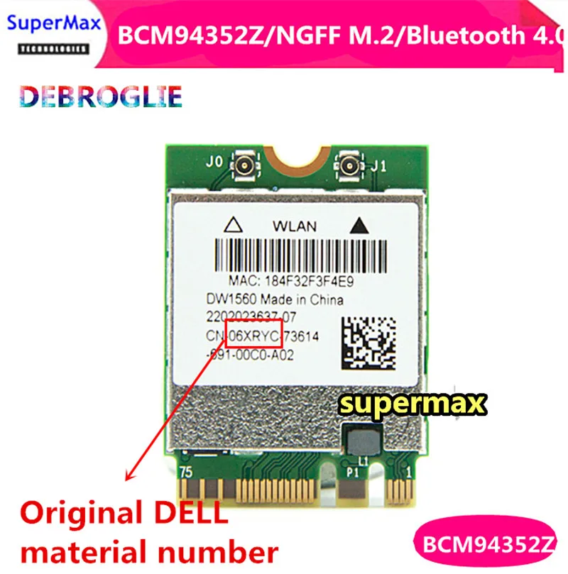 Broadcom DW1560 bcm9352z/bcm9352zae NGFF 867 Мбит/с 802.11ac Bluetooth 4 0 Wlan карта | Компьютеры и офис