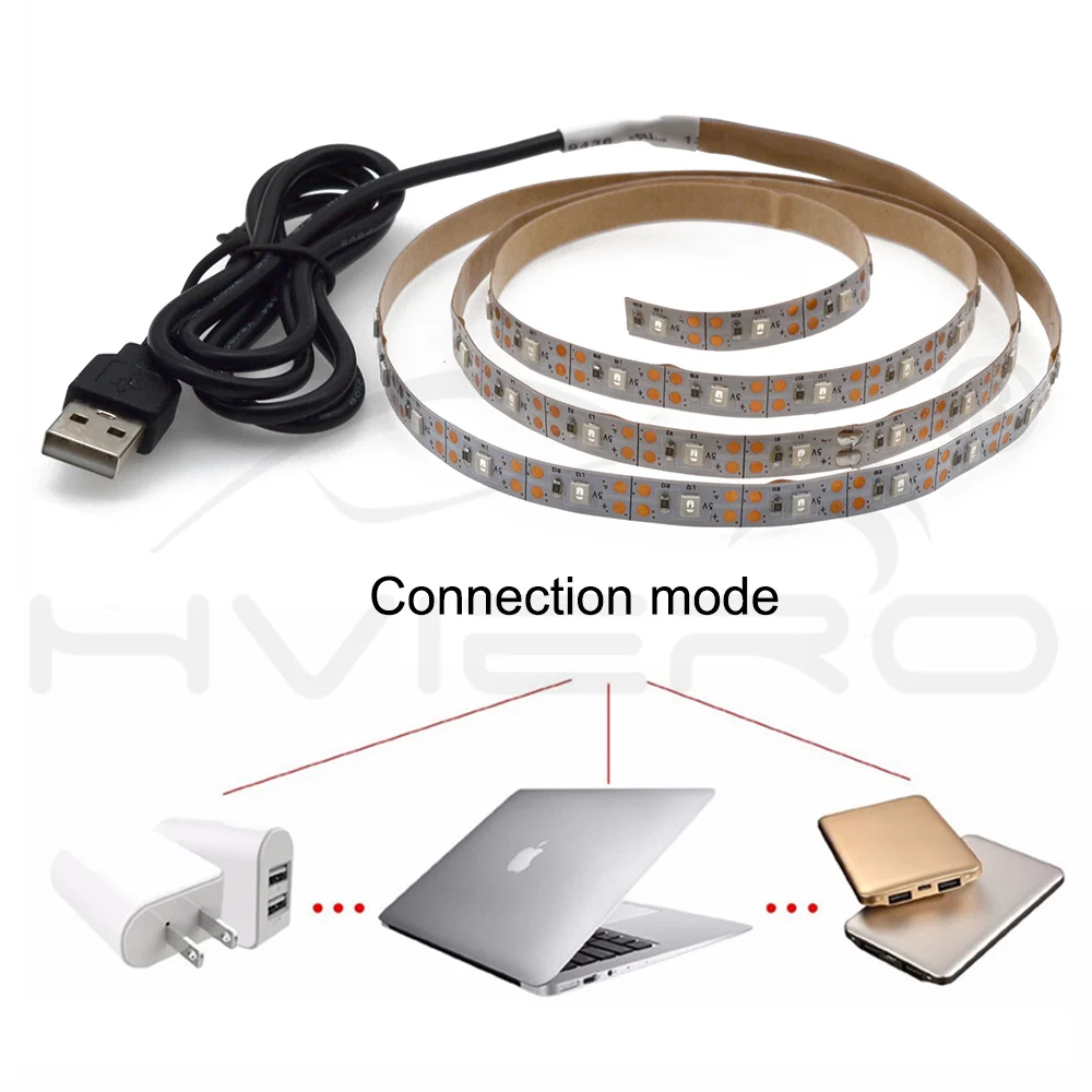 5 в 50 см, 1 м, 2 м, 3 м, 4 м, 5 м, USB кабель, силовой светодиодный светильник SMD 3528, Рождественская настольная декоративная лампа, лента для телевизора, фоновый светильник ing