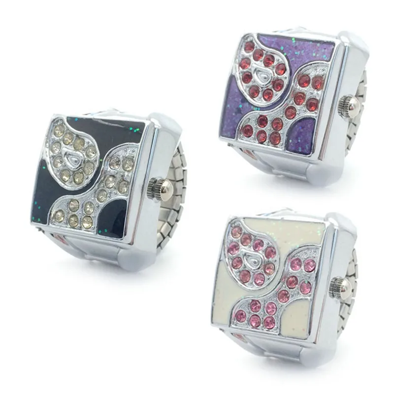 Кольцо для часов с откидной крышкой и квадратным кристаллом | Украшения