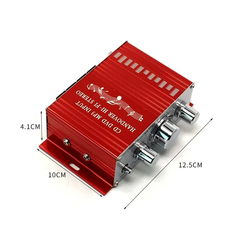 New HY 2001 Hi Fi 12V Mini Auto Car Stereo Amplifier 2 Channel Audio Support CD DVD MP3 Input for Motorcycle Home|car stereo amplifier|amplifier