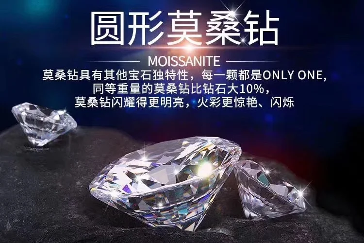 Поэтические еврей магазин Круглый Муассанит огранка всего 1.00ct алмаз тест прошел Муассанит Серьги серебристого цвета; бижутерия подарок подруге