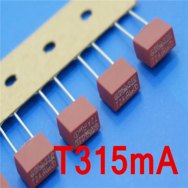 (10 шт./лот) T315mA 250V TE5 медленный сверхминиатюрный предохранитель UL VDE RoHS утвержден
