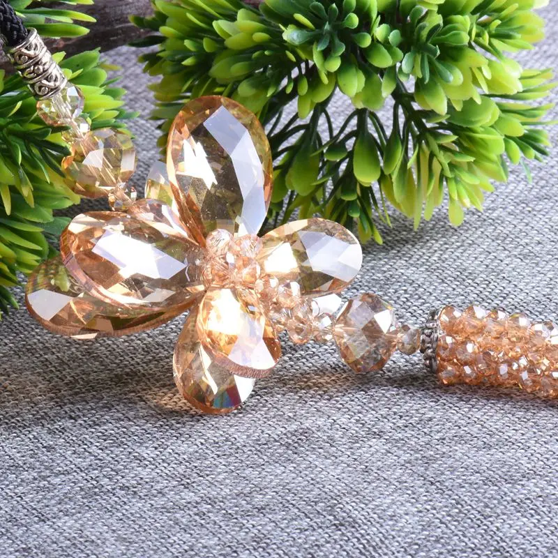 Модные хрустальные коричневые украшения в виде бабочек украшение для автомобиля
