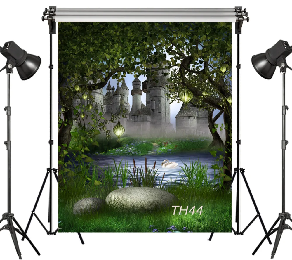 LB виниловый лес замок светящийся фрукт озеро Лебедь Новорожденный ребенок 3x5