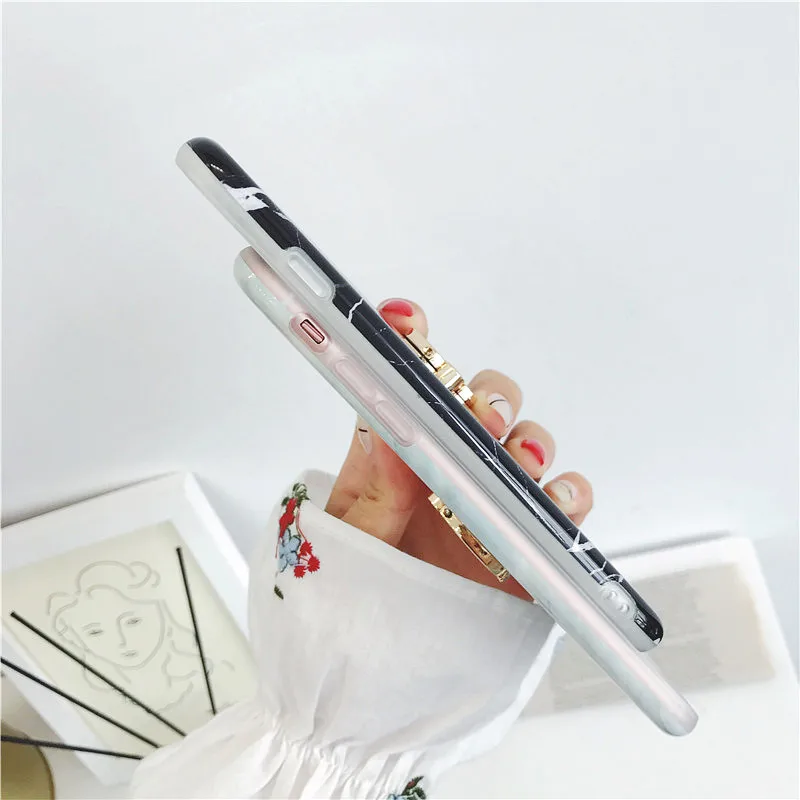 Роскошный Мраморный чехол со стразами для телефона iPhone 7 6S Xs Max Xr X 6 Plus 7Plus