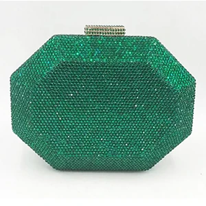 Green XIYUAN, полигон, кристалл, женский зеленый клатч, сумка, Модный женский кошелек для телефона, элегантный клатч, кошелек, вечерние сумки и кошельки - Цвет: Green