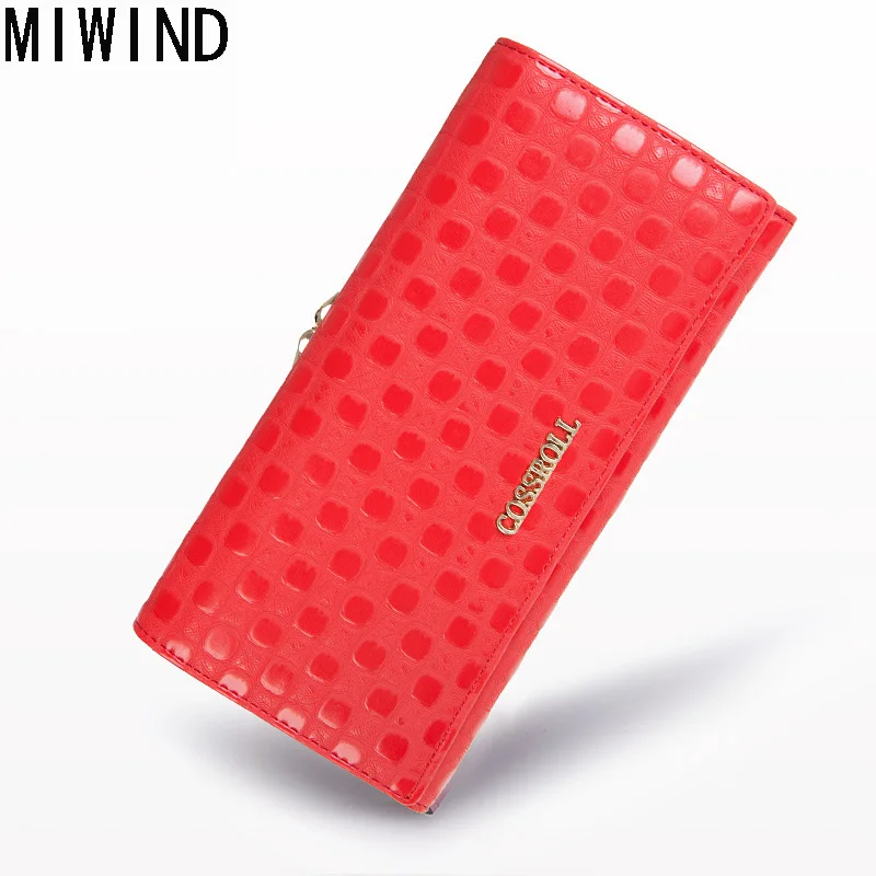 Miwind брендовая Модная высокая qualitywomens Женские Кошельки Пояса из натуральной кожи кошелек Длинные Кошельки держатели Леди кошелек женский Женские Кошельки t1132