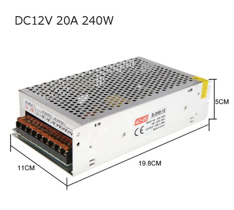 Прямая поставка с фабрики 12V20A импульсный источник питания 3D
