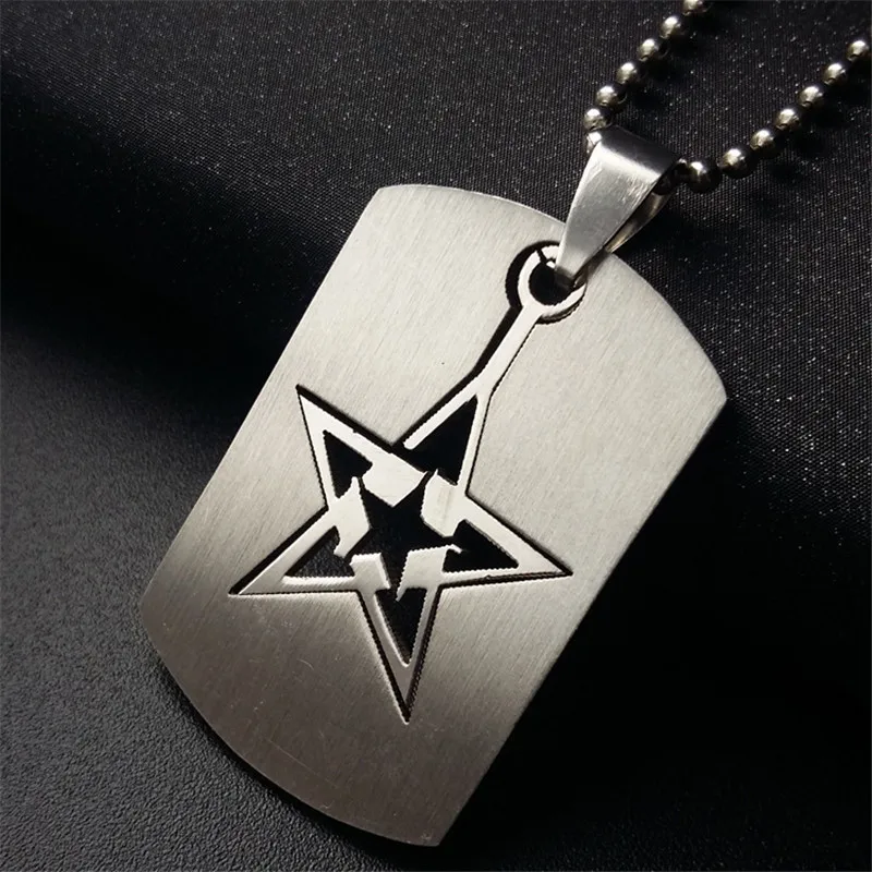 N010522 Новинка, ожерелье с подвеской из нержавеющей стали, мужская мода, крест, звездное лезвие, молитвенные слова, ожерелья и подвески, автомобильный брелок, ювелирное изделие, подарок - Окраска металла: N010522