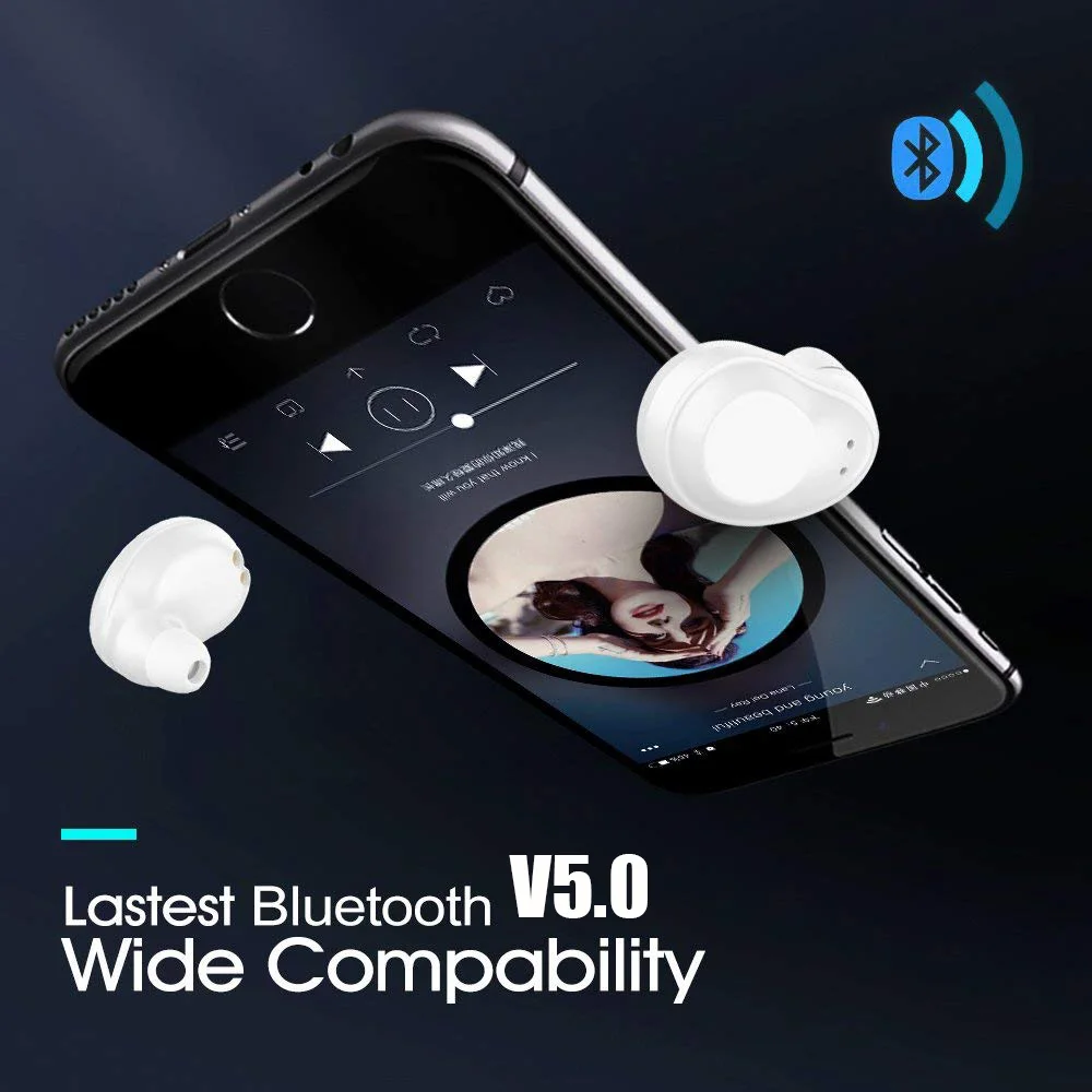 Водонепроницаемые беспроводные Bluetooth наушники TWS с сенсорным управлением мини