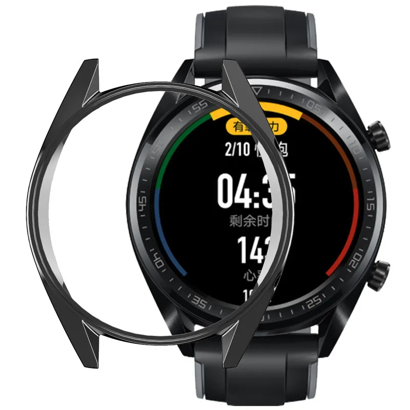 

Samrt Watch Case for Huawei Watch GT Sports Watch 46mm Anti-shock Reducing Anti-scraping Electroplating TPU Hollow Watch Case