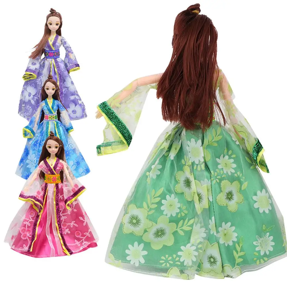 Пластиковый китайский старинный костюм принцессы одевание кукол замена платья