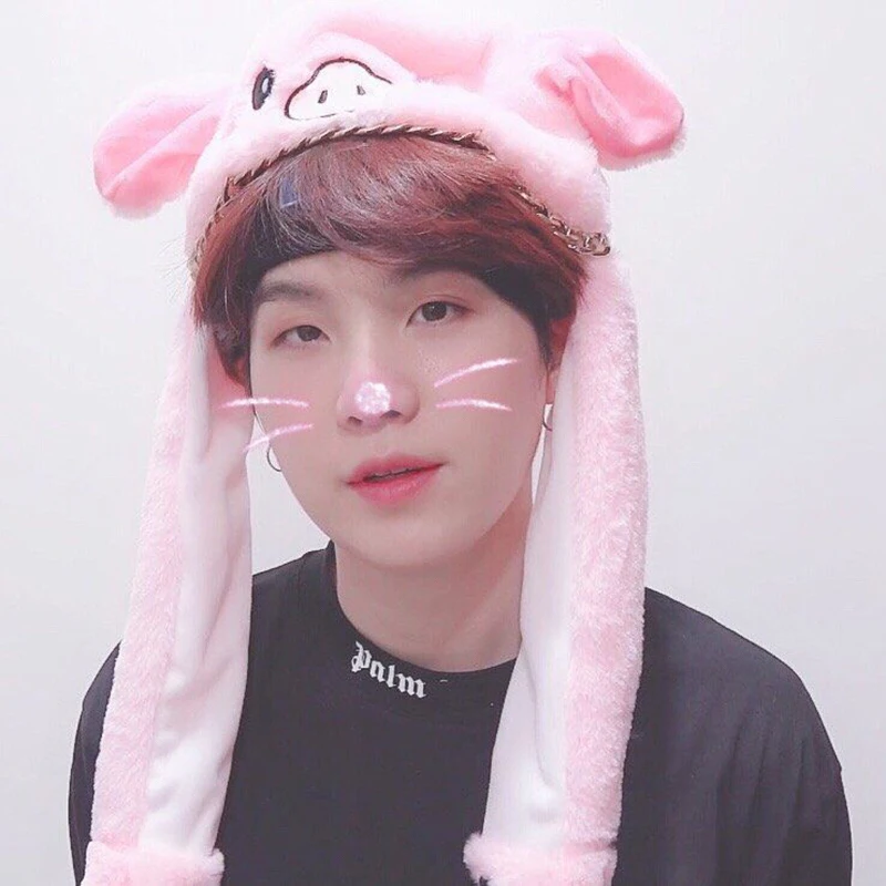 KPOP шапка с кроличьими ушками кролика теплая капюшоном для детей зимняя вязаная
