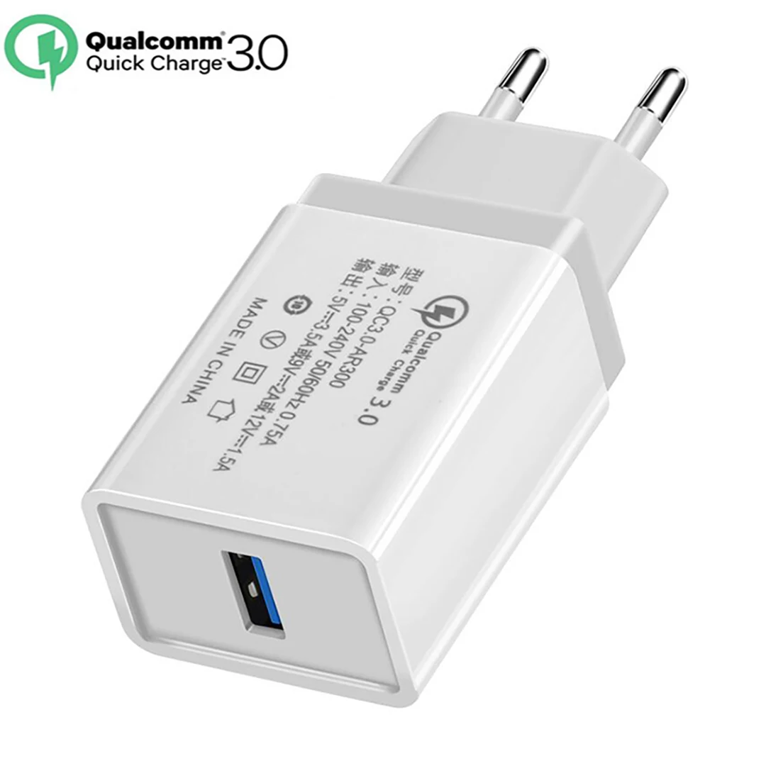 5 в QC 3,0 USB зарядное устройство для путешествий, настенное зарядное устройство для мобильного телефона, быстрая зарядка, штепсельная вилка европейского стандарта, быстрое зарядное устройство переменного тока для iPhone 7 Xiaomi Mi9 huawei