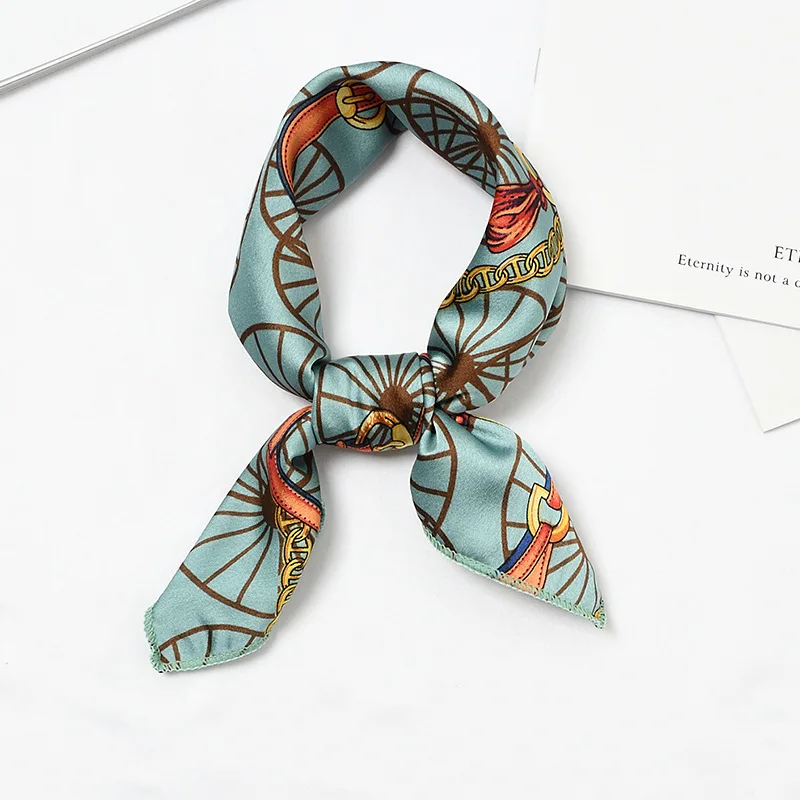 Украшает модные 50*50 см с леопардовым принтом scarfsilk волос шарфы упругой квадратный детские трусы для девочки, шарф, шарфы, сатин Сумочка шарф тощий - Цвет: S-8(23)