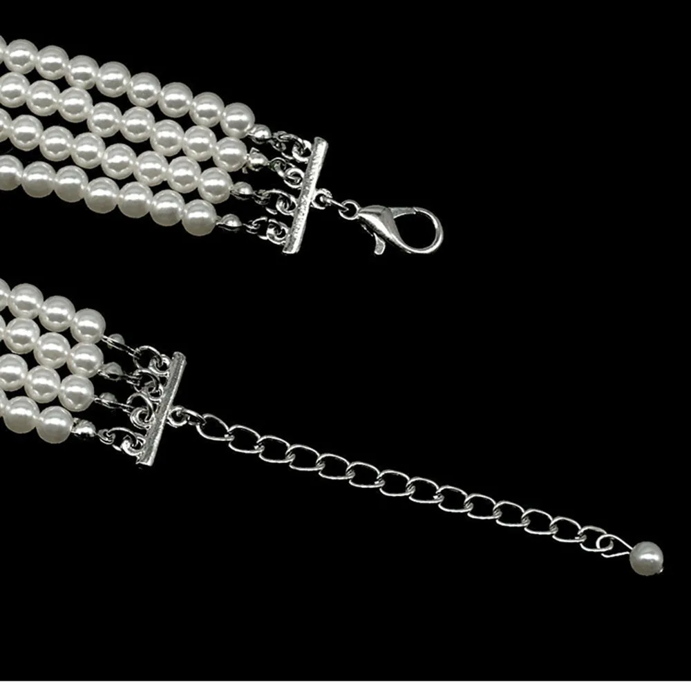 4-рядные Жемчужины для домашних животных с украшением в виде цветка подвеска