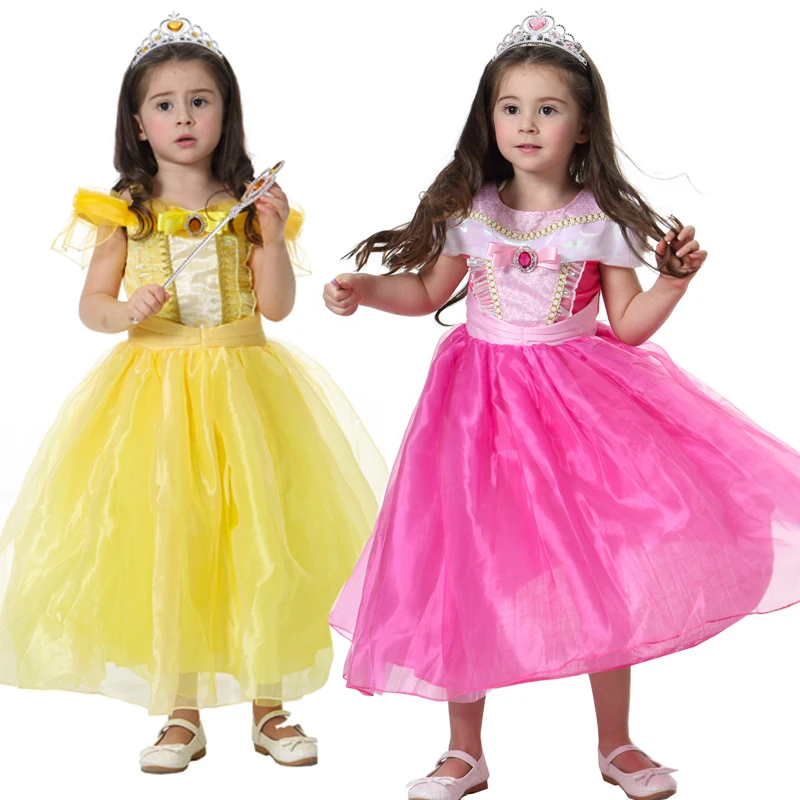 Girl Princess Belle Dress Children Christmas Clothing for Aurora Costume Kids Party Fancy Cosplay | Детская одежда и обувь