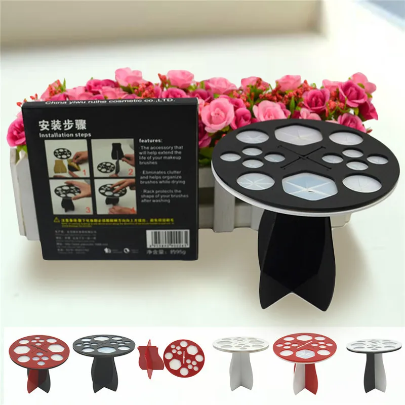Round acrylic Makeup Brush Holder Cosmetic Makeup Brushes Display holder Showing Rack makeup brush Drying rack Stand Storage