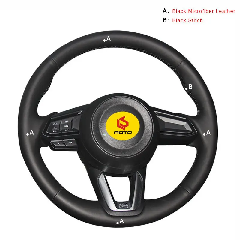 Автомобильная Оплетка на руль для Mazda 3 Axela Mazda 6 Atenza CX-5 CX5 Mazda чехол на руль - Название цвета: Microfiber Leather